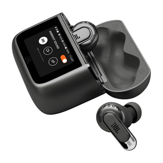 JBL Tour Pro 3 - Black - True Wireless Noise Cancelling earbuds with Smart Charging Case™ - Detailshot 1 JBL Tour Pro 3 - Black - True Wireless Noise Cancelling earbuds with Smart Charging Case™ - Detailshot 1